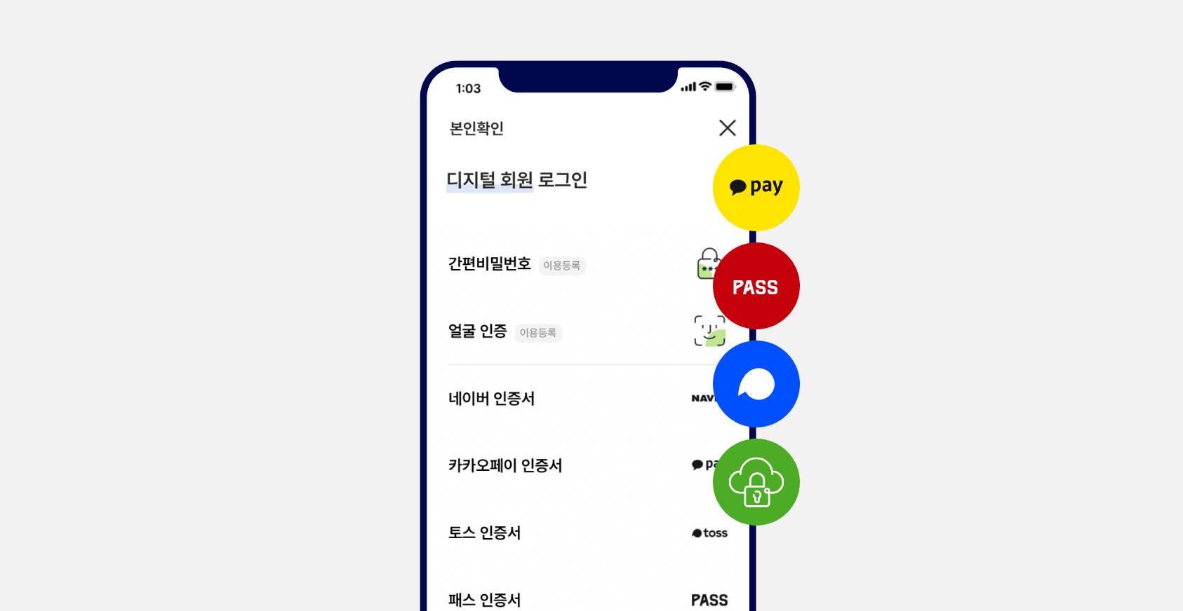 교보생명 다양한 본인확인 인증(카카오페이, 패스, 토스) 화면이미지